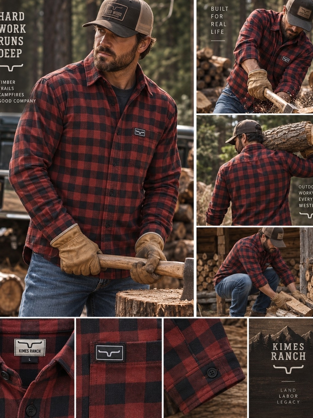 Kimes Ranch Red and Black Garrison Dress Shirt .